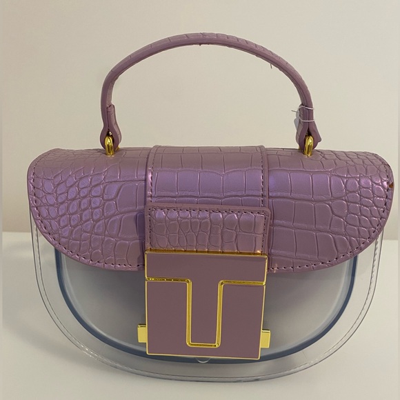 Faux Leather,Acrylic Crossbody -Lilac Iridescent - Picture 1 of 7